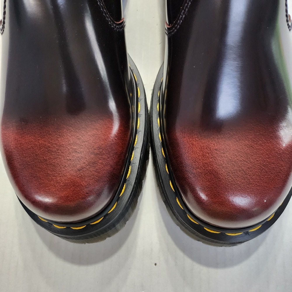 Mens Size 12 Dr. Martens Chelsea Boots 2976 Quad Arcadia Two-Tone Cherry Red - Picture 5 of 7